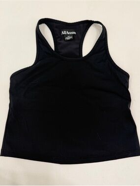 ALL ACCESS Black Racerback Crop Tank